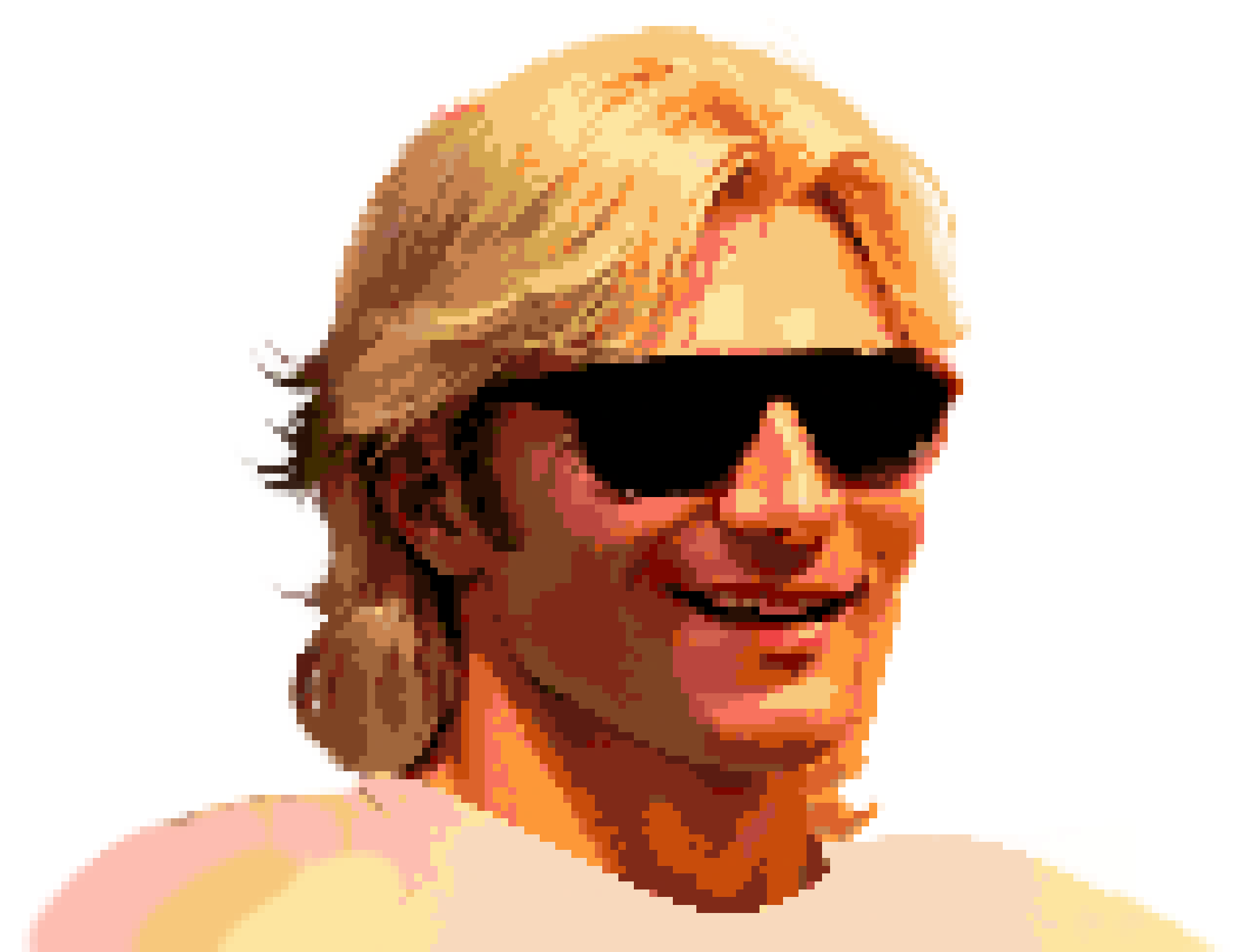 Chuck Bonesteel pixel-art portrait on a transparent background